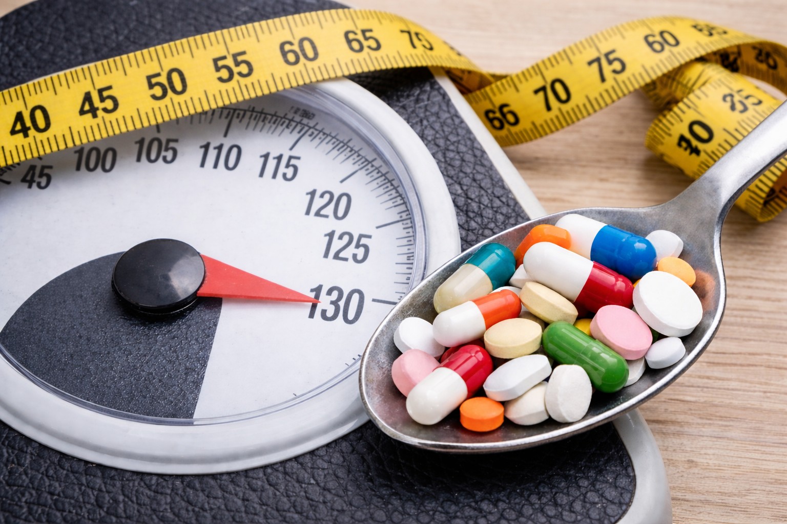 Imagen generada con IA. Las farmacéuticas sacan pecho para liderar el mercado de tratamientos contra la obesidad.